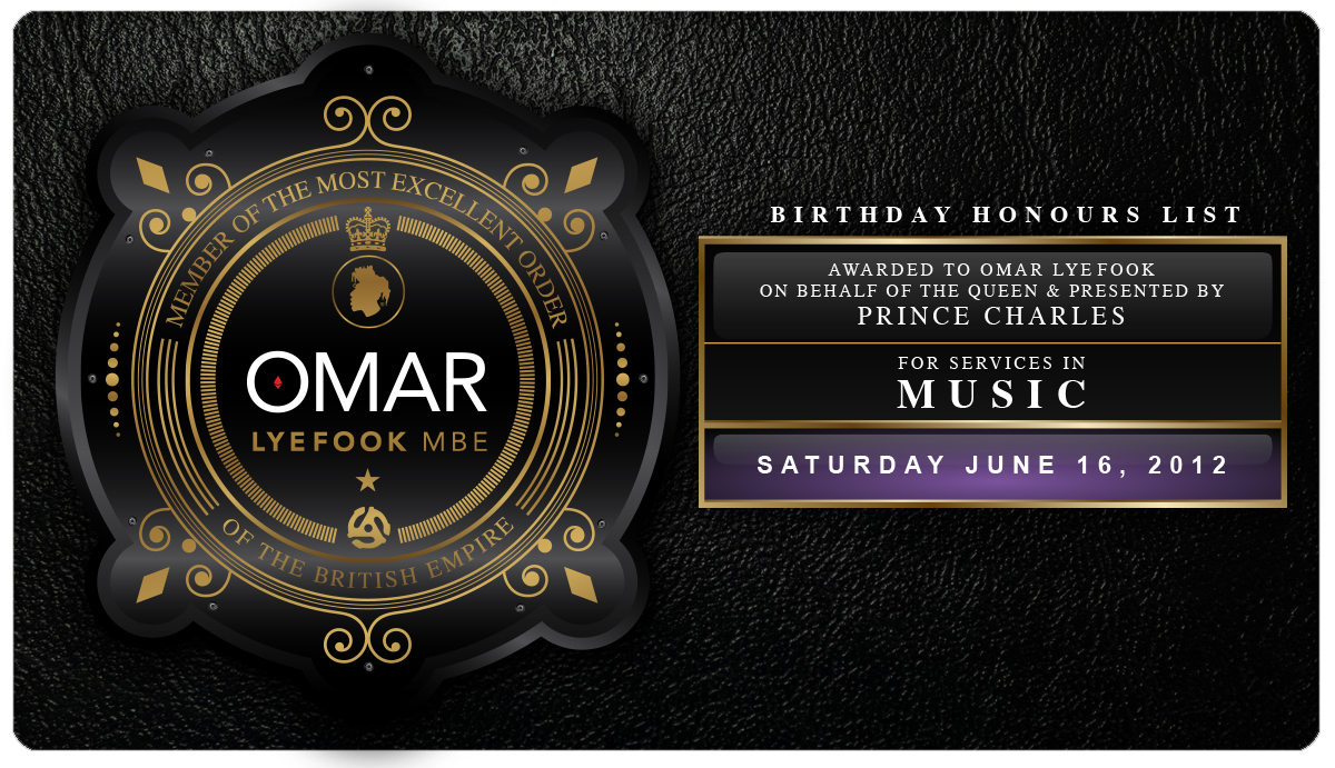 Omar Lyefook digital MBE award commemorative - 10 year tribute