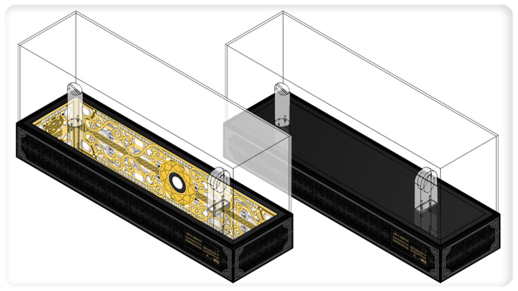 on and off 3d renderings of lokis-scepter-display-case-marvel-adam-jarvis