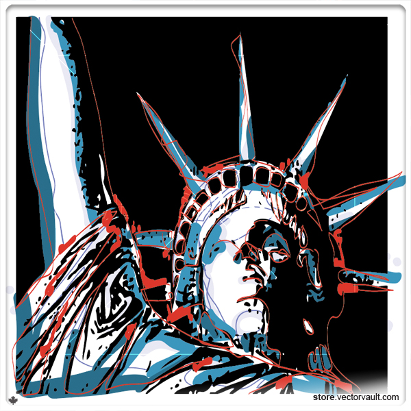 Vector Statue of Liberty Graphic Illustration