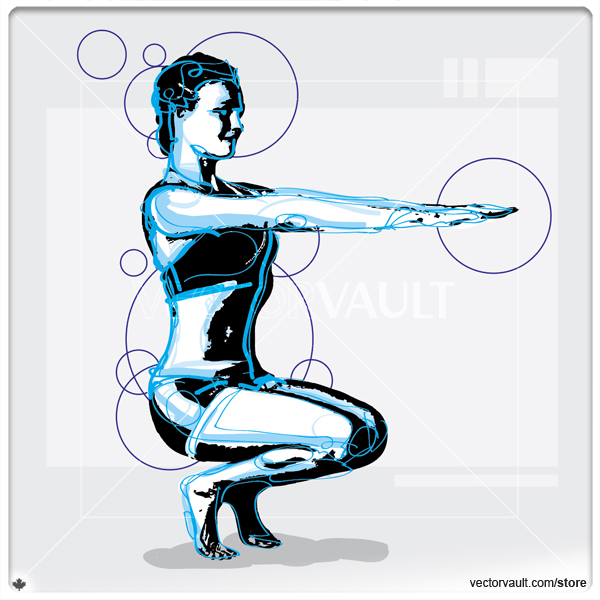 Vector Female Yoga Pose Abstract Illustration