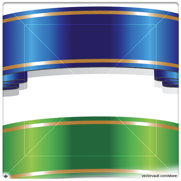 Vector Reflective Arched Ribbon Trio - Vectorvault - Vector Art
