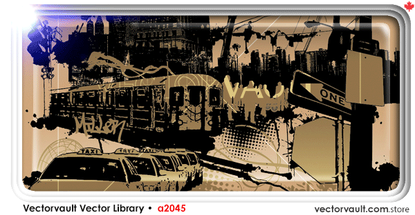 Vector Urban Montage Illustration